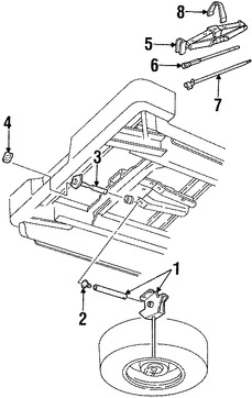 Foto de Elevador de Llanta de Repuesto Original para Dodge Dakota Marca CHRYSLER Nmero de Parte 52019555