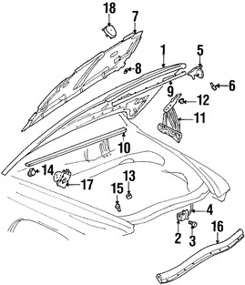 Foto de Cerrojo del capo Original para Dodge Chrysler Mitsubishi Marca CHRYSLER Nmero de Parte 55255451AC