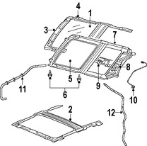 Foto de Cristal del Techo Corredizo Original para Dodge Ram 2500 Dodge Ram 3500 Dodge Ram 1500 Jeep Grand Cherokee Marca CHRYSLER Nmero de Parte 5139932AA