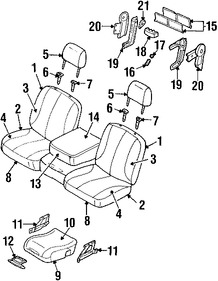 Foto de Bastidor de Asiento Original para Dodge Ram 2500 Dodge Ram 3500 Dodge Ram 1500 Marca CHRYSLER Nmero de Parte 5080965AA