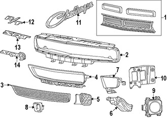 Foto de Rejilla / Parrilla / Mascarilla Original para Dodge Challenger 2015 2016 2017 Marca CHRYSLER Nmero de Parte 68259756AA