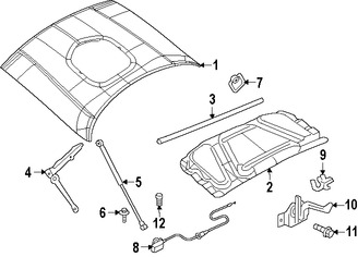 Foto de Aislamiento del capo Original para Dodge Challenger 2016 2015 2017 Marca CHRYSLER Nmero de Parte 68184696AC