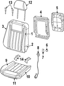 Foto de Bastidor de Respaldo de Asiento Original para Dodge Challenger Marca CHRYSLER Nmero de Parte 68110259AA