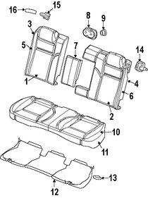 Foto de Cojin de respaldo de Asiento Original para Dodge Challenger Marca CHRYSLER Nmero de Parte 68102688AA