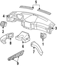 Foto de Rejilla de Aire Ventilacion del Tablero Original para Jeep Grand Cherokee 2005 2006 2007 2008 2009 Marca CHRYSLER Nmero de Parte 1BL76ZJ8AC