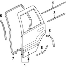 Foto de Protector contra Intemperie Cristal de Puerta Original para Jeep Grand Cherokee 2005 2006 2007 2008 2009 2010 Marca CHRYSLER Nmero de Parte 55399050AB