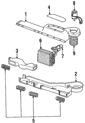 Foto de Nucleo del evaporador del aire acondicionado Original para Jeep Grand Wagoneer Jeep J10 Jeep J20 Marca CHRYSLER Nmero de Parte 56001962