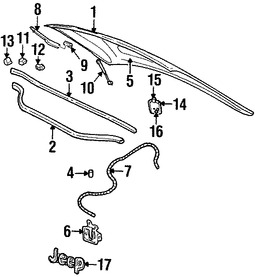 Foto de Cable Abre Capo Original para Jeep Grand Cherokee 2002 1999 2000 2001 2003 2004 Marca CHRYSLER Nmero de Parte 55135532AB