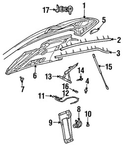 Foto de Cable Abre Capo Original para Jeep Liberty 2002 2003 2004 2005 2006 2007 Marca CHRYSLER Nmero de Parte 55360280AF