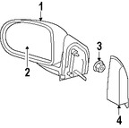 Foto de Cristal de espejo de la puerta Original para Jeep Patriot Marca CHRYSLER Nmero de Parte 68003720AA