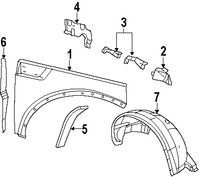 Foto de Guardafango Original para Jeep Liberty 2008 2009 2010 2011 2012 Marca CHRYSLER Nmero de Parte 55399010AB