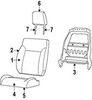 Foto de Bastidor de Respaldo de Asiento Original para Jeep Liberty 2008 2009 Marca CHRYSLER Nmero de Parte 68034098AA