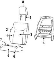 Foto de Bastidor de Respaldo de Asiento Original para Jeep Liberty 2008 2009 Marca CHRYSLER Nmero de Parte 68034145AA