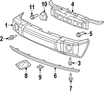 Foto de Soporte de la placa Original para Jeep Commander Jeep Grand Cherokee Marca CHRYSLER Nmero de Parte 55156796AA