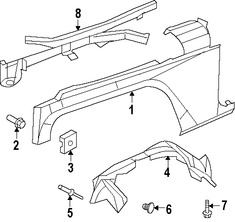 Foto de Guardafango Original para Jeep Wrangler Marca CHRYSLER Nmero de Parte 68029992AB