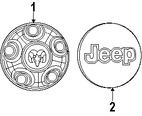 Foto de Tapon / Tapacubo / Taza de la Rueda Original para Jeep Wrangler Marca CHRYSLER Nmero de Parte 1AH90S4AAD