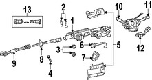 Foto de Cubierta de la Columna de Direccion Original para Jeep Wrangler 2007 2008 2009 2010 Marca CHRYSLER Nmero de Parte 6MD37XDVAA