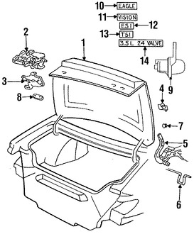 Foto de Motor Accionadro de Cerradura del Baul Original para Chrysler Concorde Chrysler LHS Chrysler New Yorker Eagle Vision Dodge Intrepid Marca CHRYSLER Nmero de Parte 4756739