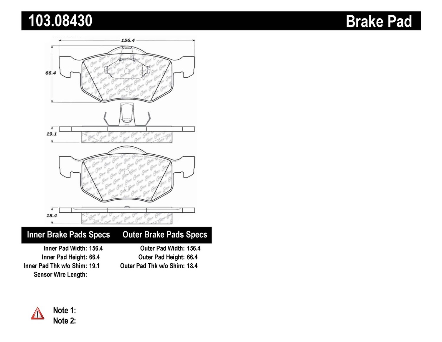 Foto de Pastillas de Freno C-TEK Ceramic Pads para Ford Escape 2005 Marca C-TEK Nmero de Parte 103.08430