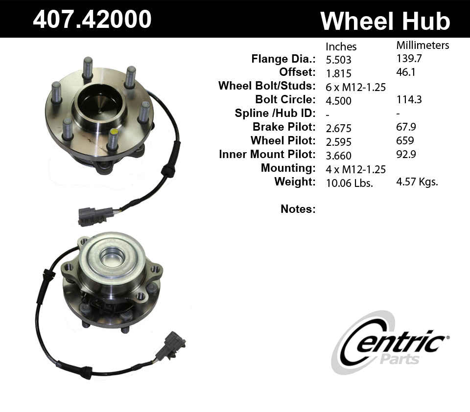 Foto de Conjunto de Cojinete de Rodamiento y Cubo C-TEK Standard & para Nissan Frontier 2011 Nissan Pathfinder 2006 2009 Nissan Xterra 2008 Marca C-TEK Nmero de Parte 407.42000E