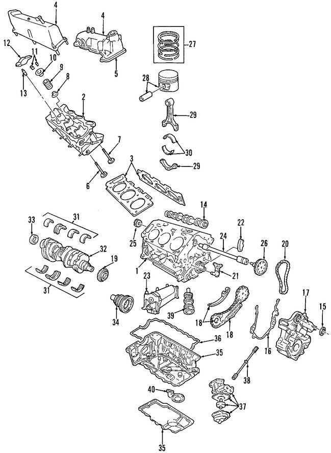 Foto de Rodamiento principal del Cigueal Original para Ford Mustang Mercury Mountaineer Merkur Scorpio Marca FORD Nmero de Parte XW7Z6D309DA