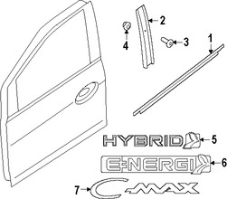 Foto de Protector contra Intemperie Cristal de Puerta Original para Ford C-Max 2013 2014 2015 2016 2017 Marca FORD Nmero de Parte AM5Z5821452C