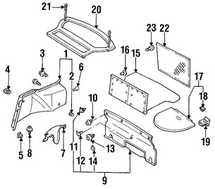 Foto de Clip del aislamiento del capo Original para Ford Probe Ford Mustang Marca FORD Nmero de Parte 5R3Z54310D12BAA