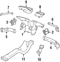 Foto de Ducto de Aire del Panel de Instrumentos Original para Lincoln Town Car Marca FORD Nmero de Parte 3W1Z19B680AA