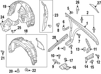 Foto de Guardafango Original para Lincoln MKS 2013 2014 2015 2016 Marca FORD Nmero de Parte DA5Z16005B