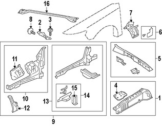 Foto de Refuerzo del protector del Guardafangos Original para Ford Mercury  Lincoln Marca FORD Nmero de Parte 9G1Z54101A02A