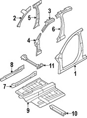 Foto de Refuerzo de Pilar A de Carroceria Original para Lincoln MKS Marca FORD Nmero de Parte 8A5Z5402543A