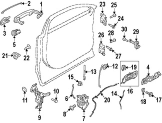 Foto de Bisagra de puerta Original para Ford Taurus Ford Police Interceptor S Ford Special Service Poli   Lincoln Punto Lincoln MKS Marca FORD Nmero de Parte 8A5Z5422811A