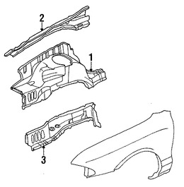 Foto de Conjunto de proteccion del guardafangos Original para Ford Contour 1999 2000 1998 Mercury Mystique 1999 2000 1998 Marca FORD Nmero de Parte F8RZ16054AA