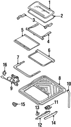 Foto de Cristal del Techo Corredizo Original para Ford Contour Mercury Mystique Marca FORD Nmero de Parte F8RZ54502B98AB