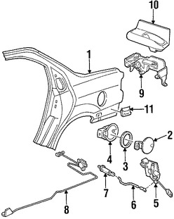 Foto de Cable de Puerta del Tanque de Combustible Original para Ford Contour 1999 2000 1998 Mercury Mystique 1999 2000 1998 Marca FORD Nmero de Parte F8RZ5440181AA