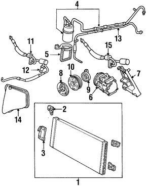 Foto de Condensador de Aire Acondicionado Original para Ford Taurus Mercury Sable Marca FORD Nmero de Parte 1F1Z19712AC