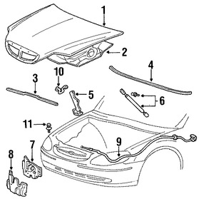 Foto de Soporte de Elevacin Puerta Trasera Original para Mercury Sable Ford Taurus Marca FORD Nmero de Parte 2F1Z16C826BA