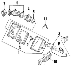 Foto de Conjunto de carcasa y filtro de aire Original para Ford Taurus Mercury Sable Marca FORD Nmero de Parte YF1Z9600AA