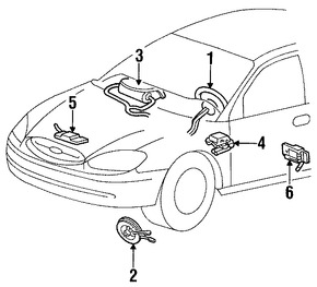 Foto de Sensor de impacto del Air Bag Original para Ford Taurus 2000 2001 Mercury Sable 2000 2001 Marca FORD Nmero de Parte YF1Z14B345AA