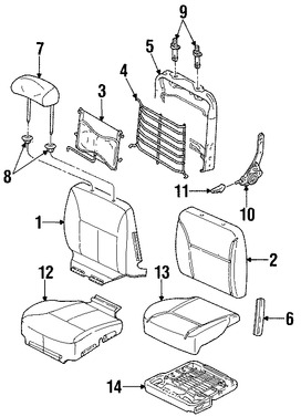 Foto de Cubierta de Asiento Original para Mercury Sable Ford Taurus Marca FORD Nmero de Parte YF1Z5462901CAB