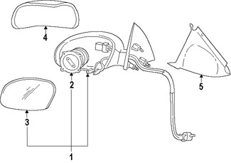 Foto de Cristal de espejo de la puerta Original para Mercury Sable Ford Taurus Marca FORD Nmero de Parte YF1Z17K707BB