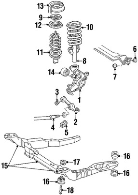 Foto de Puntal Suspensin Original para Ford Taurus Ford Windstar Ford Freestar Mercury Sable Mercury Marca FORD Nmero de Parte 3F2Z3B455AA