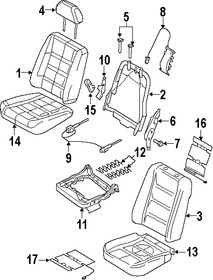 Foto de Bastidor de Respaldo de Asiento Original para Ford Taurus X Ford Taurus Mercury Montego Mercury Sable Marca FORD Nmero de Parte 7F9Z7461018B