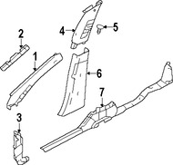 Foto de Juego de Molduras Pilar de Puerta Original para Mercury Montego 2005 2006 2007 Ford Five Hundred 2005 2006 2007 Marca FORD Nmero de Parte 5F9Z7424357AAD