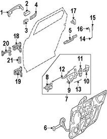 Foto de Conjunto de pestillo de puerta Original para Mercury Montego Mercury Sable Ford Taurus Ford Five Hundred Marca FORD Nmero de Parte 8F9Z74264B53A