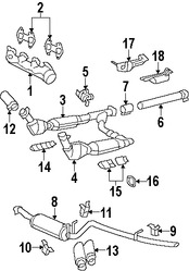 Foto de Tubo del escape Original para Ford F-150 Ford F-150 Heritage Lincoln Mark LT Marca FORD Nmero de Parte 7L3Z5255AB