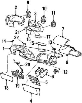 Foto de Cubierta de Panel de Instrumentos Original para Ford E-150 2003 Ford E-150 Club Wagon 2003 Ford E-250 2003 Ford E-350 Club Wagon 2003 Ford E-350 Super Duty 2003 Marca FORD Parte #3C2Z15043C18AAB