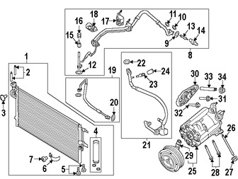 Foto de Adaptador de Carga de Lado de Presin Alta Original para Ford  Lincoln Marca FORD Nmero de Parte 6L1Z19D701B