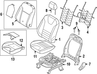 Foto de Cojin de Asiento Original para Ford Escape Ford C-Max Marca FORD Nmero de Parte FJ5Z78632A23B