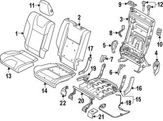 Foto de Cubierta del Mecanismo de Ajuste de Reclinacion de Asiento Original para Ford Escape Ford C-Max Marca FORD Nmero de Parte CJ5Z78666L76AB